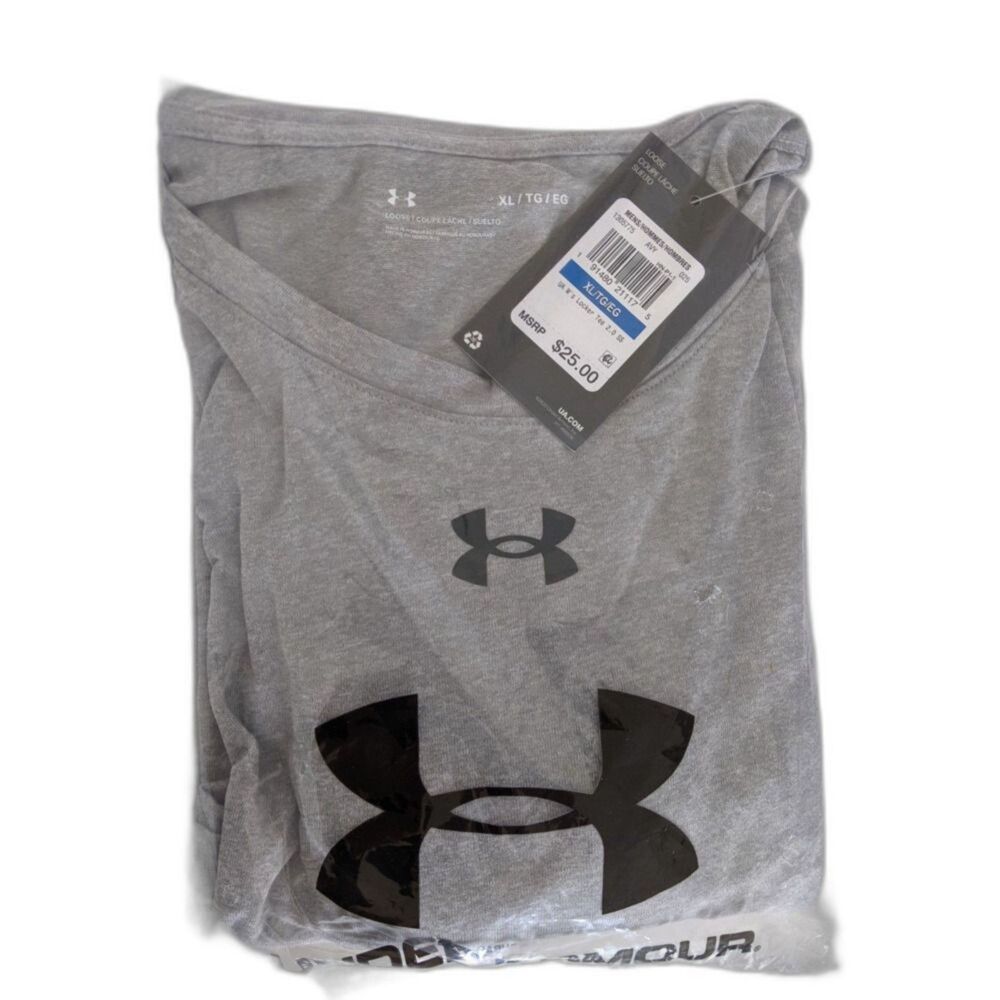 Men's Under Armour Light Gray Performance Athletic T Shirt Size S NWT